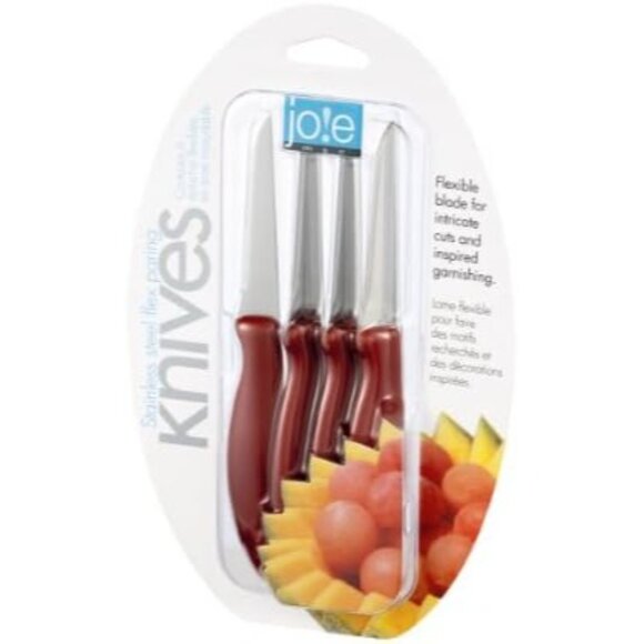 Joie Set of 4 Stainless Steel 6" Flexible Paring Garnishing Knives - Picture 2 of 3